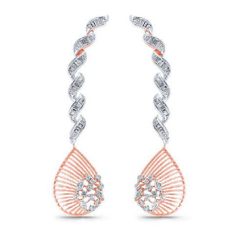 diamond drop earrings design online in India

